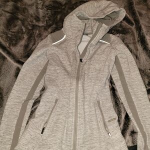 Athleta Heather Gray Full-Zip Hooded Sweatshirt